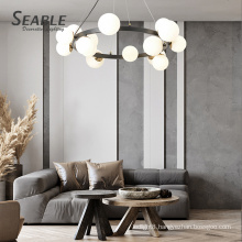 High quality nordic modern design room white ball led chandelier pendant light